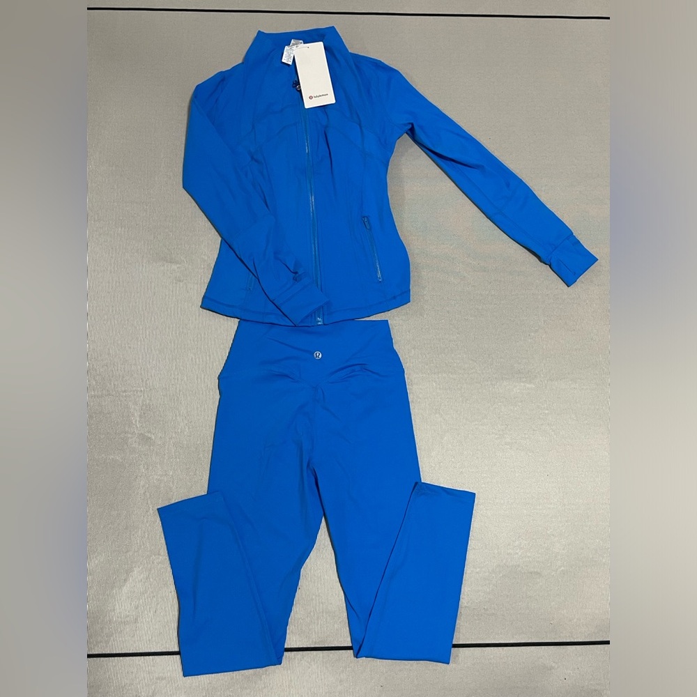 lululemon athletica Bold Blue Bomber Jacket & Legging Set